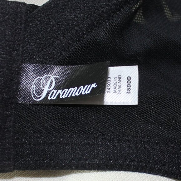 Paramour Women's Marvelous Side Smoothing T-Shirt Bra Black size 38DDD - Picture 7 of 8